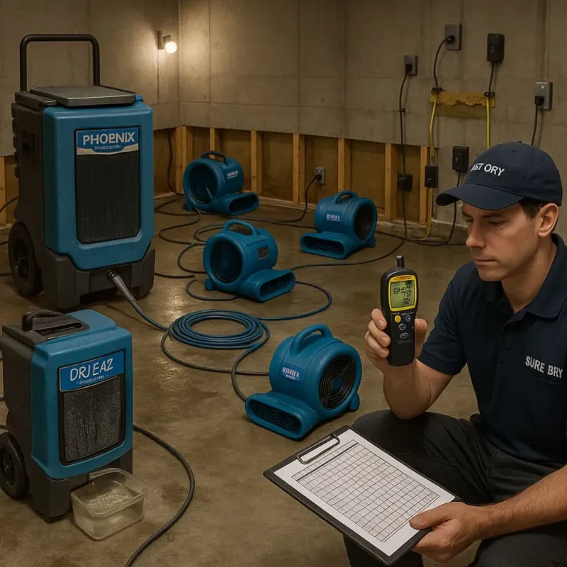 Structural Drying and Dehumidification process in Riesel, TX